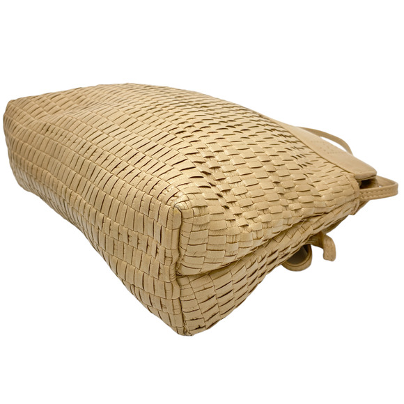 Vintage Fendi Vintage Tan Woven Leather Crossbody Bag Purse - Picture 8 of 12